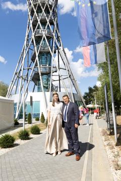 Vinska kraljica Slovenije, Sanja Ferjančič in župan Občine Lendava Janez Magyar 2